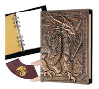 DDFE DND Dragon Journal, taccuino unico da 400 pagine con pelle goffrata 3D ricaricabile, raccoglitore a 6 anelli per dungeon e dragons/regali di D&D, accessori per gli amanti dei giochi di ruolo e