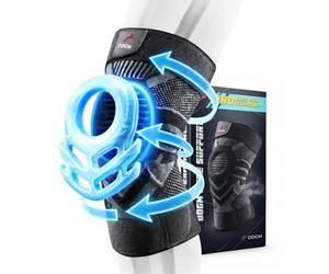 DDGM Ginocchiera Ortopedica Stabilizzante a Compressione Alta Qualità Tutore Ginocchio Con Gel Pad Rotuleo e Stecche Ginocchiera Sportiva per Artrosi e Menisco Fascia Elastica Ginocchio Size XXL
