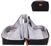 DDgro Borsa organizer da viaggio per elettronica, borsa perfetta per dispositivi elettronici, caricabatterie e cavi, cavi, hard disk (nero-marrone)