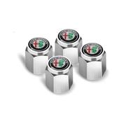 DDHHBH 4 Pezzi Auto Tappi per Valvole di Pneumatici per Alfa Romeo Stelvio 2017-2024,Esagonale Alluminio Lega Cappuccio Valvole Copri Valvole Gomme Auto Esterno Accessori,A