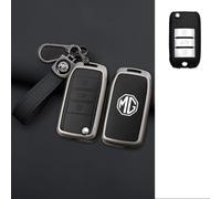 DDHHBH per MG ZS EV Guscio Chiave Auto,Lega Protegge Copri Chiavi Auto Cadute Cover Chiave con Pelle Portachiavi Emblema Custodia Chiavi Auto Gadget Auto Interni,B-3