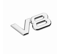 DDHHBH Stemma Adesivi Emblema per Ford Mustang,3D Metallo Logo Specchio Adesivo Distintivo Stickers Sport Alfabeto Decorazione Carrozzeria Accessori Esterno Auto,Silver-V8(2)