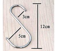 DDING - Ganci arrotondati in acciaio Inox lucido, a forma di S, misura grande (Confezione da 10)