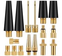 DDJ 16 adattatori per valvola Presta Schrader per bicicletta, convertitore DV AV SV in ottone, ago per pompa a sfera, ago per gonfiaggio, set di aghi per pompa ad aria, adatto per tutte le biciclette