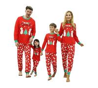 DDKJ Pigiama Natale Famiglia Coordinati, Pigiami Natalizi per Tutta la Famiglia, Pigiama Natalizio Famiglia Set Uguali, Pigiami Natale Coppia Unisex Quadri per Donna Uomo Bimba Bimbo Ragazzo Ragazza