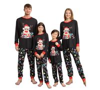 DDKJ Pigiami Natalizi per Tutta la Famiglia Set-Pigiama Natale Famiglia Inter Pigiama Natalizio, Manica Lungo Donna Uomo Pigiami di Natale Famiglia, Pigiamo Natalizio Coppia per Guili Papa e Figlio