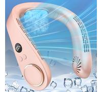 DDKJ Ventilatore da Collo Potente, Ventilatore Portatile da Collo Silenzioso con 5 Velocità, Ventilatore Cuffie Ricaricabile da 5500mAh, Mini Ventilatore a Collore Portable Neck Fan per Viaggi Sport