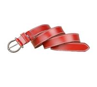 DDL Moda Signore/donne Cintura Lettera Design Genuino Vacchetta Pelle Lungo 95/115 Cm 1,1 Inch Largo Ragazza Lady Belt Con Lega Perno Fibbia Per Jeans Vestito, Pacco Regalo (rosso,110 cm)