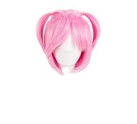DDLC Doki Doki Literature Club Natsuki Cosplay Wigs Short Pink Heat Resistant Synthetic Hair Wig + Wig Cap