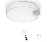 Ddlisu Plafoniera con Sensore di Movimento, Plafoniera LED Ricaricabile con Telecomando, Plafoniera Rotonda da Bagno Wireless Dimmerabile, 3 Colori e, Adatto per Corridoi, Vani scale, Camere da Letto
