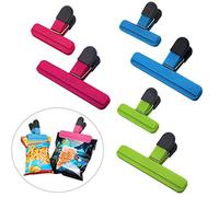 ddLUCK Grandi clip per patatine, clip per alimenti, clip per sigillare sacchetti con buona presa, in plastica resistente, chiusura ermetica, colori assortiti per sacchetti di caffè, patate e alimenti