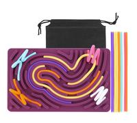 ddLUCK Sensory Activity Board, giocattoli in silicone per alleviare stress, lenire, concentrarsi, ADHD e autismo, giocattoli sensoriali per bambini da 3 anni e più adulti con 20 corde (Viola)