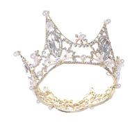 DDNGEJ Fascia per Capelli con Tiara di Perle da Sposa e Corona di Strass Elegante Ornamento per Capelli per Matrimoni, concorsi e Occasioni Speciali Splendida Fin