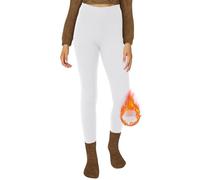 DDOBB Leggings termici da donna, foderati, a vita alta, lunghi con interno in pile, caldi Teddy, sportivi, pantaloni termici, da corsa, invernali, B-bianco, 48-54