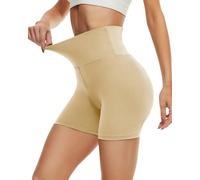 DDOBB Pantaloncini Donna Sportivi Anti Sfregamento Pantaloncini Yoga Boxer Ciclismo Pantaloni Corti Donna Leggings Sportivi Donna Shorts Vita Alta Hotpants, (Beige, S-M)