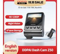 DDPAI Dash Cam Z50 anteriore e posteriore 4K, telecamera per auto Cam con 2160P anteriore +1080P posteriore, GPS WiFi integrato, doppia telecamera da cruscotto per auto