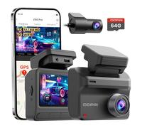 DDPAI Dashcam auto anteriore posteriore, vera fotocamera 4K + 1080P Dash Cam auto con scheda da 64 GB, display IPS da 3", 5 GHz WiFi 6 GPS, sensore G, visione notturna AI-ISP, supporto 4G LTE