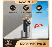 DDPAI MINI Pro 4K Dash Cam 2160P UHD Telecamera per Auto Visione Notturna WiFi 5GHz 6 Monitoraggio Parcheggio 24H Supercondensatore 360 ° Fotocamera Rotante