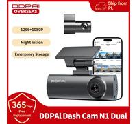 DDPAI N1 Dual Dash Cam 1296P UHD F1.8 Apertura WiFi NightVIS APP Controllo Monitor di Parcheggio Videocamera per Auto Registratore Supporto Cam Posteriore