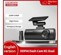 DDPAI N1 Dual Dash Cam 1296P UHD F1.8 Apertura WiFi NightVIS APP Controllo Monitor di Parcheggio Videocamera per Auto Registratore Supporto Cam Posteriore