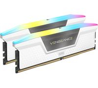 CORSAIR VENGEANCE RGB DDR5 RAM 64GB (2x32GB) 6000MHz CL30-36-36-76 1.4V AMD EXPO & Intel XMP Memoria per Computer Desktop - Bianco (CMH64GX5M2B6000Z30W)