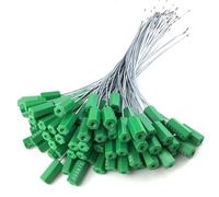 DDS22E Sigilli di sicurezza autobloccanti in filo di acciaio, 100 pezzi 50 cm multicolori, fascette fermacavi in metallo(Green)
