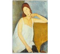 DDSEW GREWT Amedeo Modigliani Poster Jeanne Hebuterne Tela Pittura Donna Arte Della Parete Amedeo Modigliani Stampe Per Arredamento Moderno Home Decor Immagini 50x70cm Senza Cornice