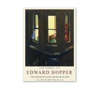 DDSEW GREWT Edward Hopper Finestre notturne Poster Esposizione Wall Art Pittura astratta Edward Hopper Stampe per la casa Arredamento moderno Immagine 50x70cmX1 No Frame