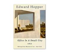 DDSEW GREWT Edward Hopper Mostra Poster Ufficio in Una Piccola Città Wall Art Pittura Astratta Edward Hopper Stampe Per Home Decor Immagine 50x70cmX1 No Frame
