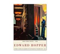 DDSEW GREWT Edward Hopper New York Movie Poster Exhibition Wall Art Pittura astratta Edward Hopper Stampe per la casa Modern Decor Picture 50x70cmX1 No Frame