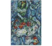 DDSEW GREWT Marc Chagall Poster Danza per la Felicità Tela di Canapa Pittura Vintage Astratto Arte della Parete Marc Chagall Stampe per Soggiorno Decor Immagini 50x70cm No Frame
