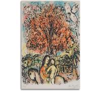DDSEW GREWT Marc Chagall Poster La Sainte Famille Pittura su Tela Astratta Arte della Parete Moderna Marc Chagall Stampa per Soggiorno Decor Picture 40x60cm Senza Cornice