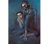 DDSEW GREWT Pablo Picasso Poster Vecchio cieco con ragazzo Pittura su tela Vintage Astratto Arte della parete Pablo Picasso Stampe per Home Decor Immagini 40x60cm Senza cornice