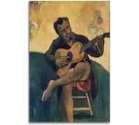 DDSEW GREWT Paul Gauguin Poster Vintage (Il Chitarrista) Tela di canapa Pittura di Paul Gauguin Stampe di Paul Gauguin per Home Decor Picture 40x50cm Senza cornice