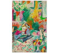 DDSEW GREWT Poster d'epoca '' Interni con una giovane ragazza che legge '' Pittura su tela Astratta Wall Art Matisse Stampe per Home Decor Immagini 50x70cm Senza cornice