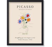 DDSEW GREWT Poster vintage di Picasso Bouquet di Pace Pittura su tela Moderna Arte Della Parete Picasso Stampe Per Soggiorno Home Decor Immagini 40x60cm Senza Cornice