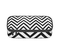 DDSFvbv Astuccio a righe a zig-zag - Forniture per studenti e ufficio - Borsa portaoggetti - Borsa per trucchi - Borsa grande per cancelleria, Nero , Taglia unica, Organizer per borse
