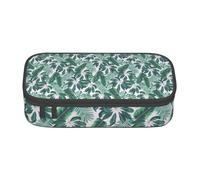 DDSFvbv Astuccio a tinta unita con foglie tropicali miste, forniture per studenti e ufficio, borsa per riporre oggetti, borsa per trucchi, grande borsa per cancelleria, Nero , Taglia unica, Organizer