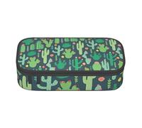 DDSFvbv Astuccio con illustrazione senza cuciture con cactus carino - Forniture per studenti e ufficio - Borsa portaoggetti - Borsa per il trucco - Borsa grande per cancelleria, Nero , Taglia unica