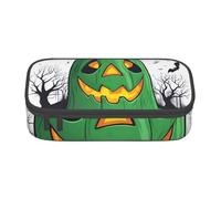 DDSFvbv Astuccio con zucca di Halloween fantasma verde horror - Forniture per studenti e ufficio - Borsa portaoggetti - Borsa per il trucco - Borsa grande per cancelleria, Nero , Taglia unica