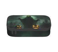DDSFvbv Astuccio con zucca di Halloween fantasma verde horror - Forniture per studenti e ufficio - Borsa portaoggetti - Borsa per il trucco - Borsa grande per cancelleria, Nero , Taglia unica
