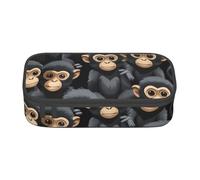 DDSFvbv Astuccio nero con scimmia Gibbon - Forniture per studenti e ufficio - Borsa portaoggetti - Borsa per il trucco - Borsa grande per cancelleria, Nero , Taglia unica, Organizer per borse