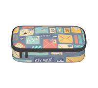 DDSFvbv Astuccio per cancelleria postale - Forniture per studenti e ufficio - Borsa portaoggetti - Borsa per trucchi - Borsa grande per cancelleria, Nero , Taglia unica, Organizer per borse