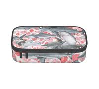 DDSFvbv Astuccio per matite con gatti che cavalcano pesci, articoli per studenti e ufficio, borsa per riporre oggetti, borsa per trucchi, grande borsa per cancelleria, Nero , Taglia unica, Organizer