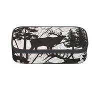 DDSFvbv Astuccio per matite con profilo di alce selvatico nero - Forniture per studenti e ufficio - Borsa portaoggetti - Borsa per il trucco - Borsa grande per cancelleria, Nero , Taglia unica