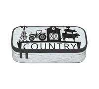 DDSFvbv Astuccio per matite con trattore mulino a vento di fattoria - Forniture per studenti e ufficio - Borsa portaoggetti - Borsa per trucchi - Borsa grande per cancelleria, Nero , Taglia unica