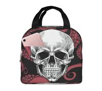 DDSFvbv Borsa termica per il pranzo con motivo tentacoli di polpo rosso, riutilizzabile, portatile, perfetta per lavoro, picnic, spiaggia, barbecue