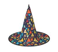 DDSFvbv Cappello da strega a triangolo geometrico per Halloween, accessorio per cosplay, travestimento, decorazioni per le vacanze, taglia unica