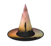 DDSFvbv Cappello da strega con scritta "Looking Up Into the Night Sky" per Halloween, accessorio per cosplay, travestimento, decorazioni per le vacanze, taglia unica