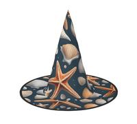DDSFvbv Cappello da strega con stelle marine e conchiglie, per Halloween, accessorio per cosplay, travestimento, decorazioni per le vacanze, taglia unica